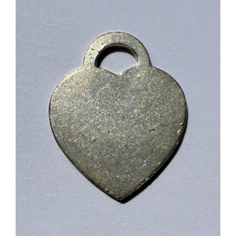 Tiffany & Co. Heart Tag Charm Pendant 925 Sterling Silver Serial Number